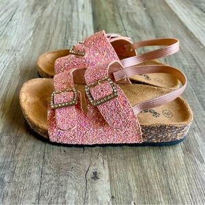 NWOT Girls Ositos slide sandals, pink glitter size 9